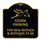 Signmission Stork Parking for New Mothers & Mothers to Be, Black & Gold Alum Sign, 18" x 18", BG-1818-22836 A-DES-BG-1818-22836 - alternate 1